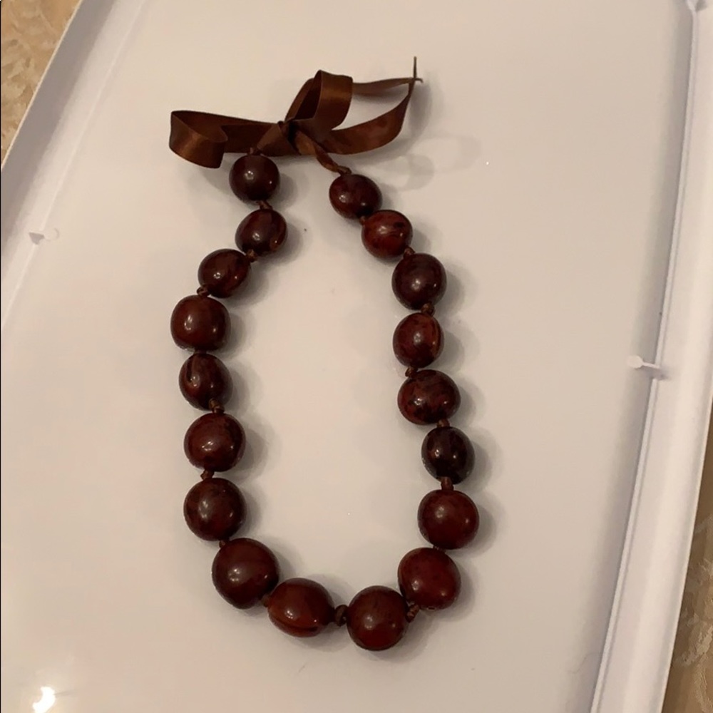 Brown necklace with large beads